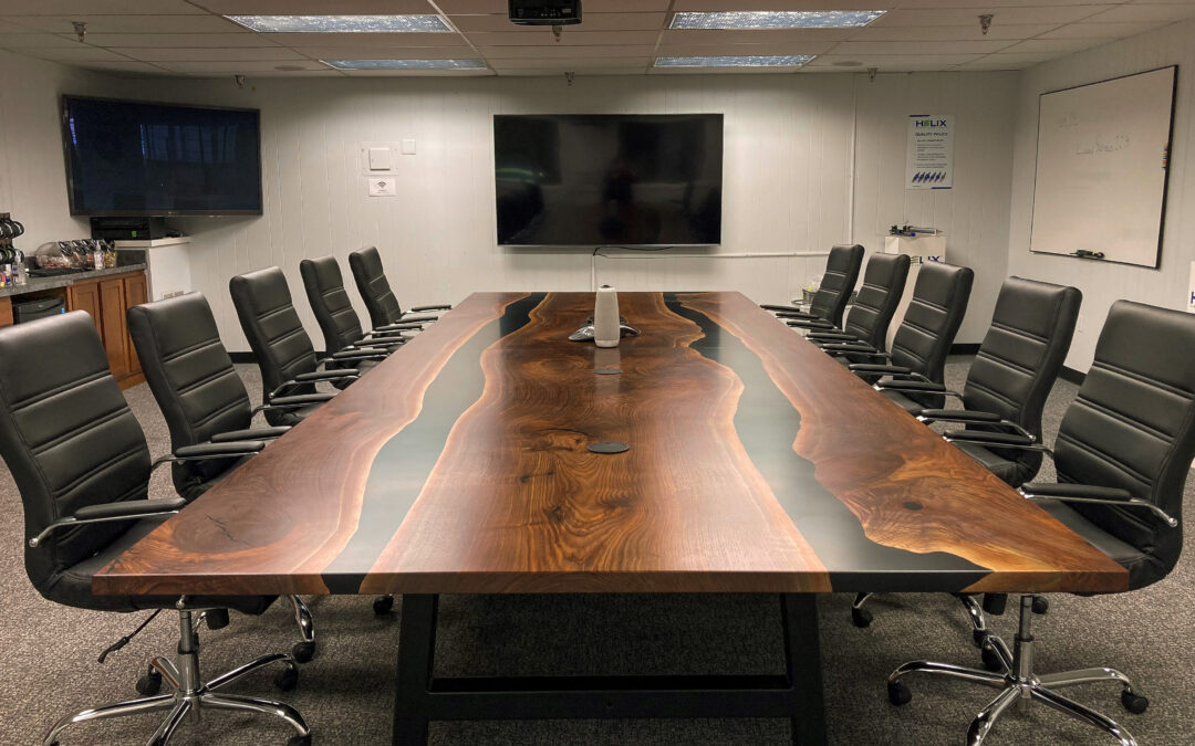 Black Epoxy Resin Company Conference Table