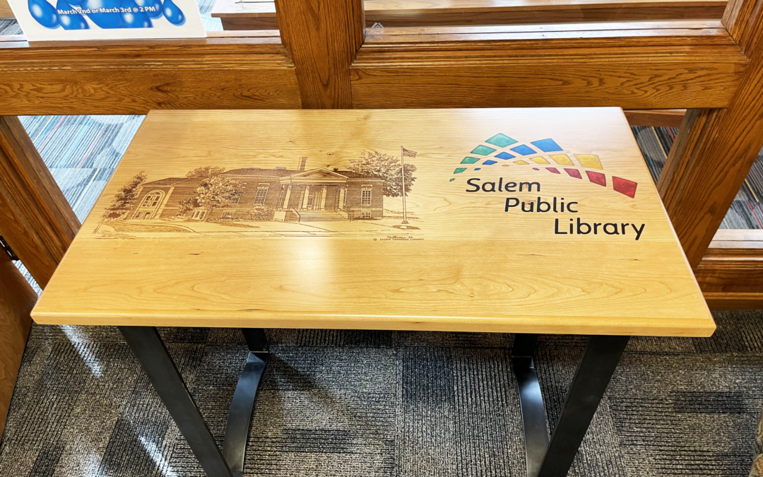 Laser Etched Accent Table For Salem Public Library