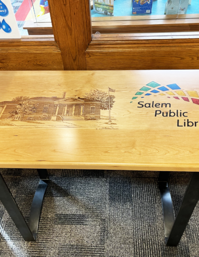 Laser Etched Accent Table For Salem Public Library 1