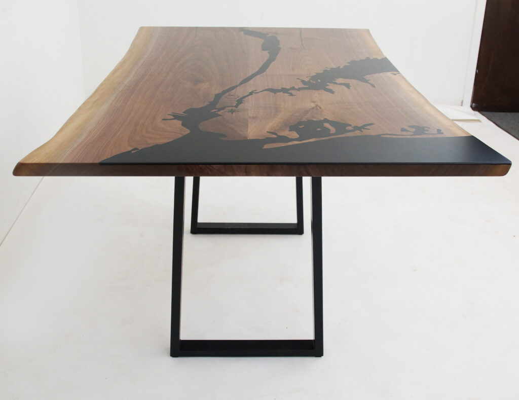 http://Live%20Edge%20Walnut%20Dining%20Table%20Wiith%20CNC%20Engraved%20Hudson%20River%204