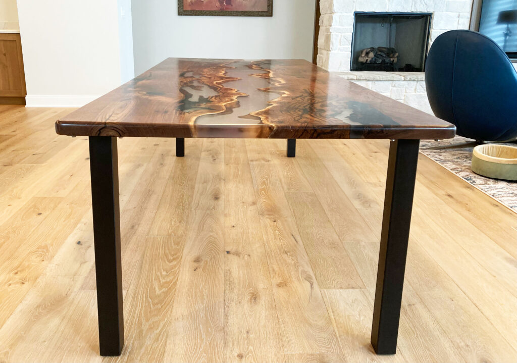 http://Distressed%20Walnut%20River%20Dining%20Table%20With%20Clear%20Epoxy%2013