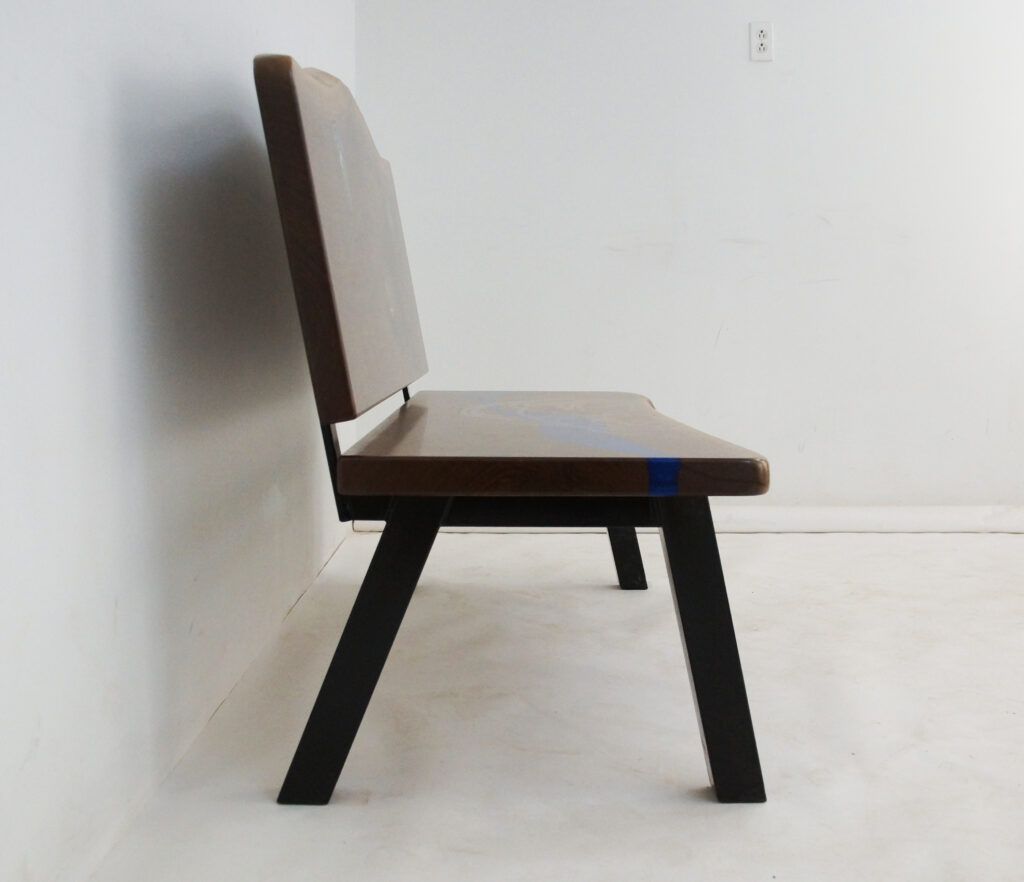 http://Walnut%20Live%20Edge%20Memorial%20Bench%20With%20Blue%20River%205