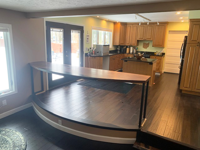 Curved Epoxy & Walnut “Reverse River” Kitchen Table