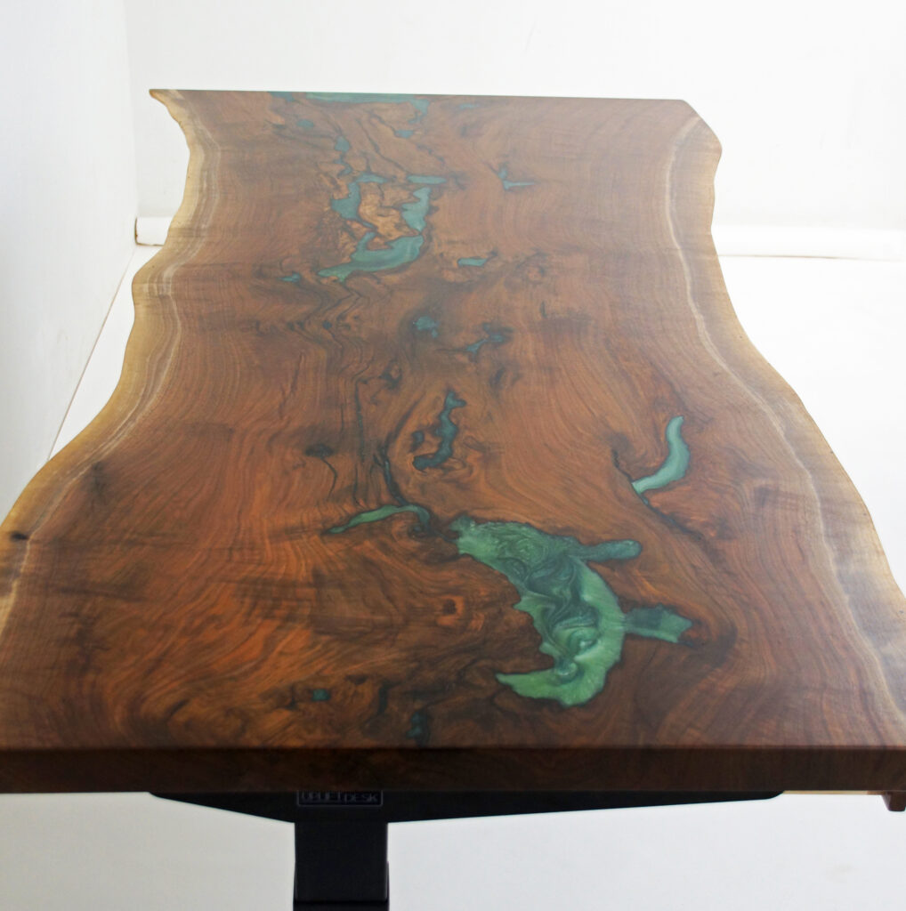 http://Uplift%20Live%20Edge%20Desk%20With%20Green%20Epoxy%20&%20Walnut%20Wood%207