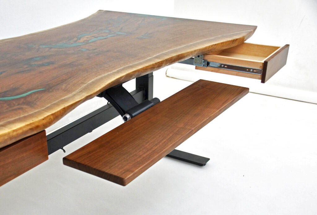 http://Uplift%20Live%20Edge%20Desk%20With%20Green%20Epoxy%20&%20Walnut%20Wood%201