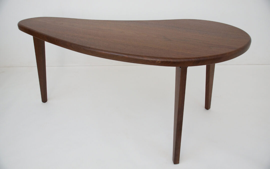 Kidney Shaped Walnut Kitchen Table