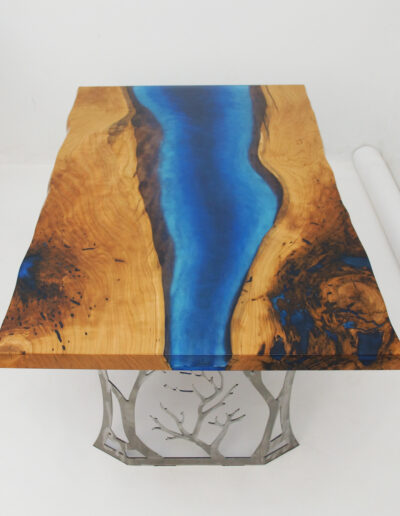Dual Epoxy & Live Edge Cherry Wood Coffee Table 2