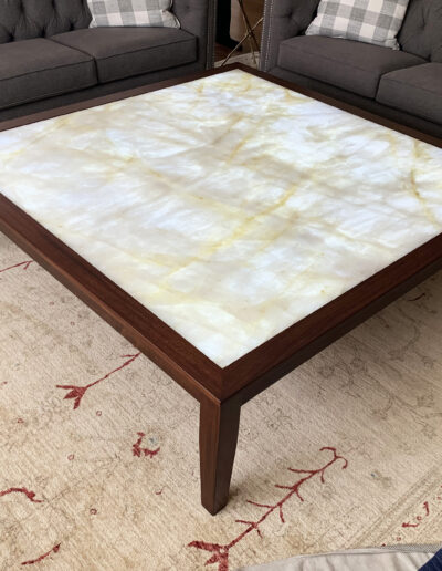 Crystal Top Coffee Table With LED Lights