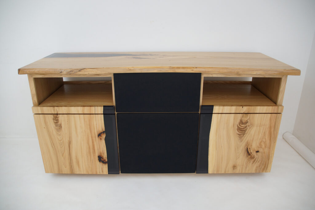 http://Translucent%20Black%20Epoxy%20&%20Elm%20Entertainment%20Center%201