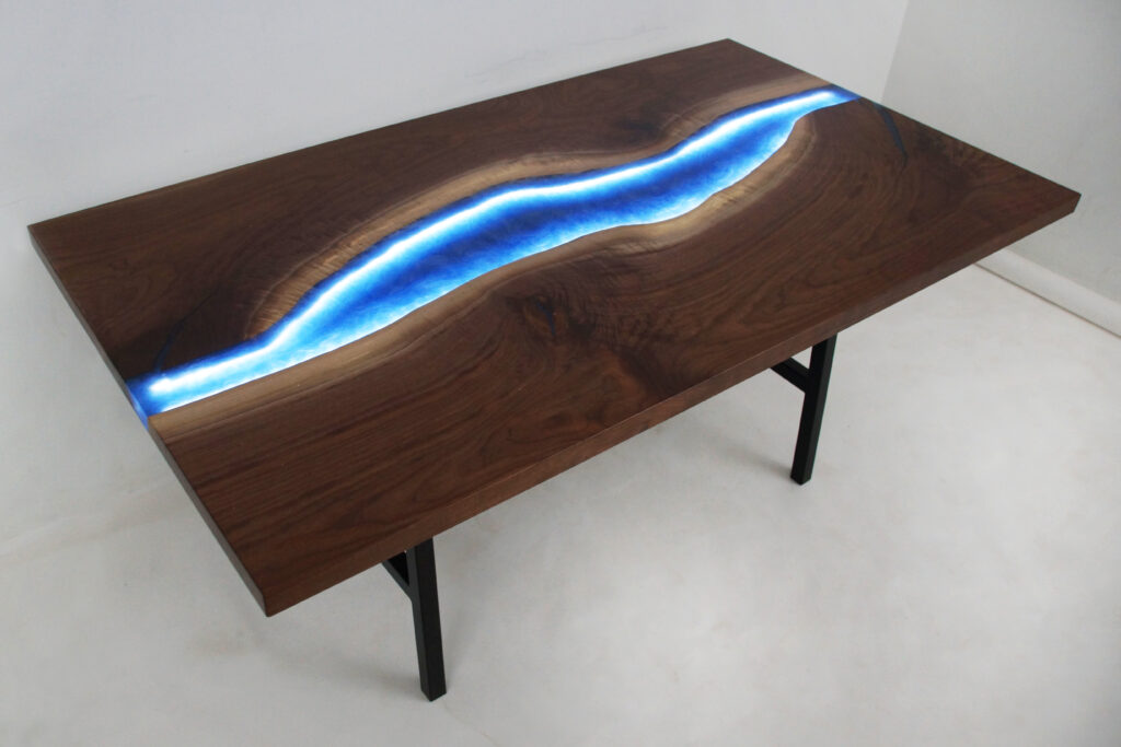 http://LED%20Lit%20Walnut%20River%20Table%20With%20Leif%20Extensions%209
