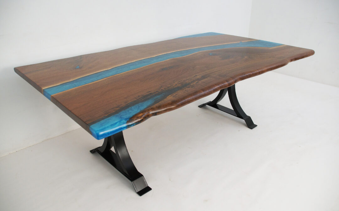 Live Edge Conference Table With LED Lights