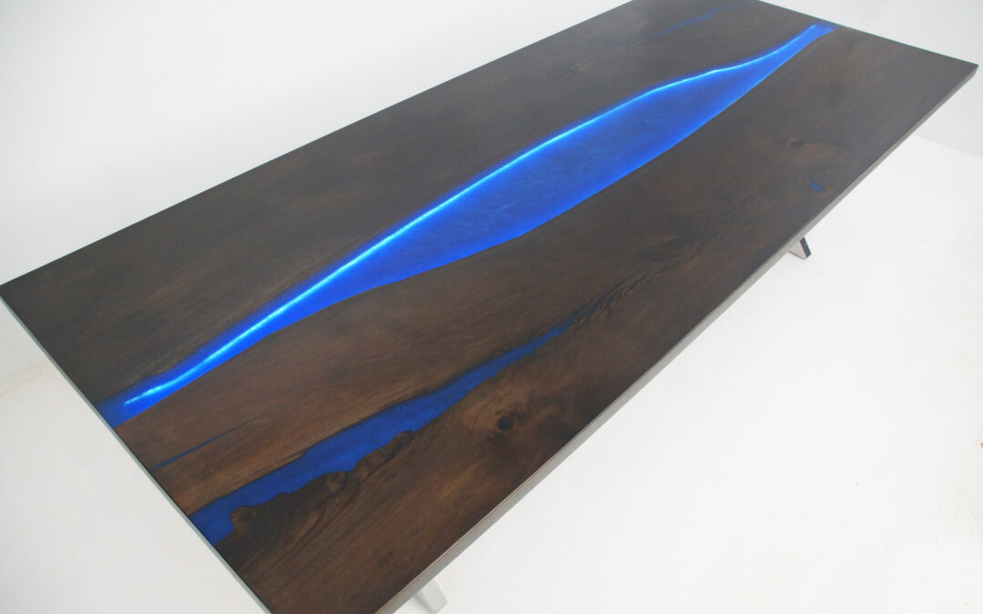 Blue River Dining Table With LED Lights