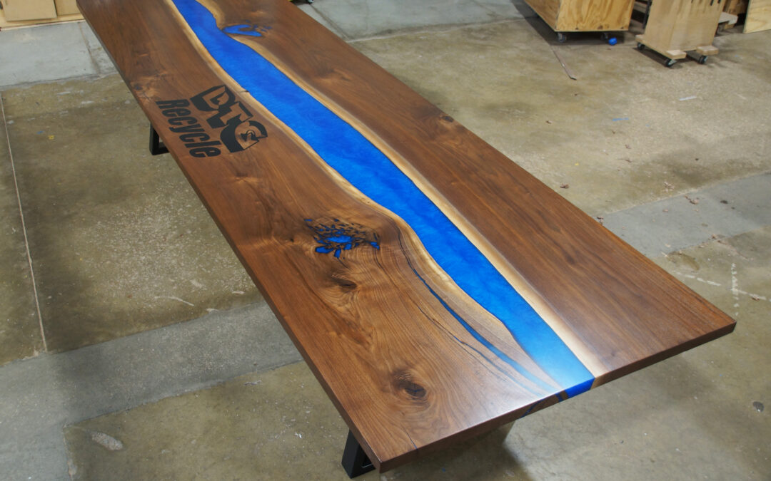 CNC Logo Conference Table With LED Lights