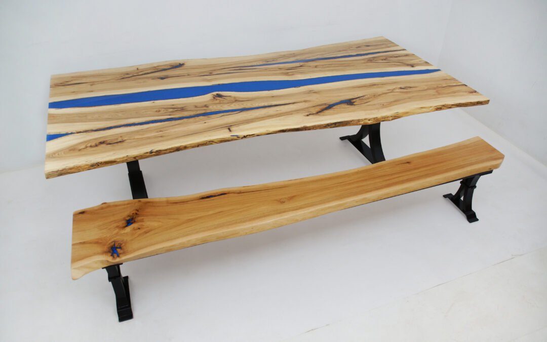 Hickory Table & Bench Set