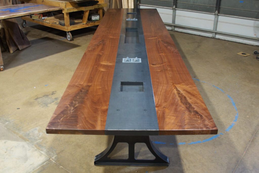 http://Walnut%20Conference%20Table%20With%20Steel%20Inlay%201794%207