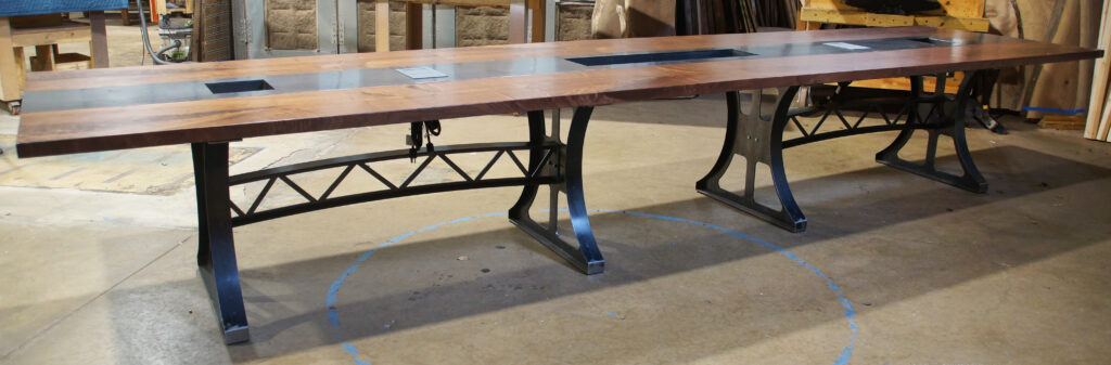 http://Walnut%20Conference%20Table%20With%20Steel%20Inlay%201794%203