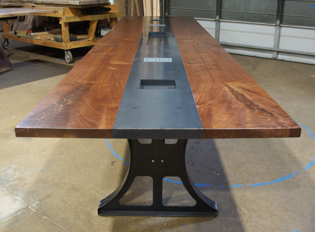 http://Walnut%20Conference%20Table%20With%20Steel%20Inlay%201794%202