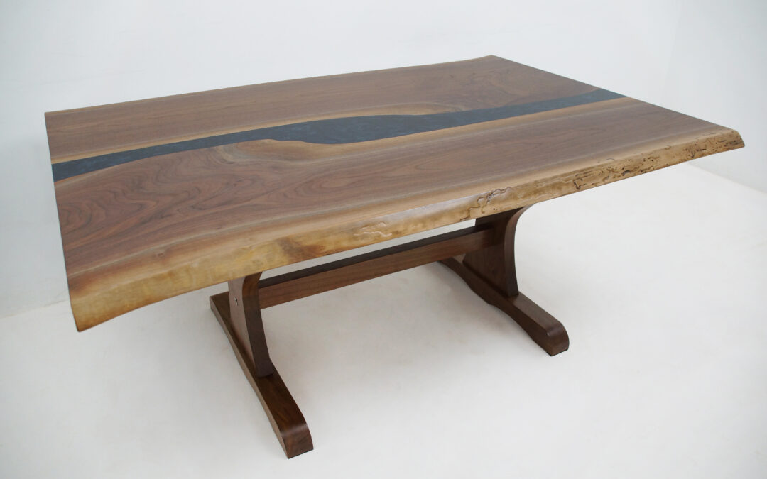 Live Edge Walnut Dining River Table