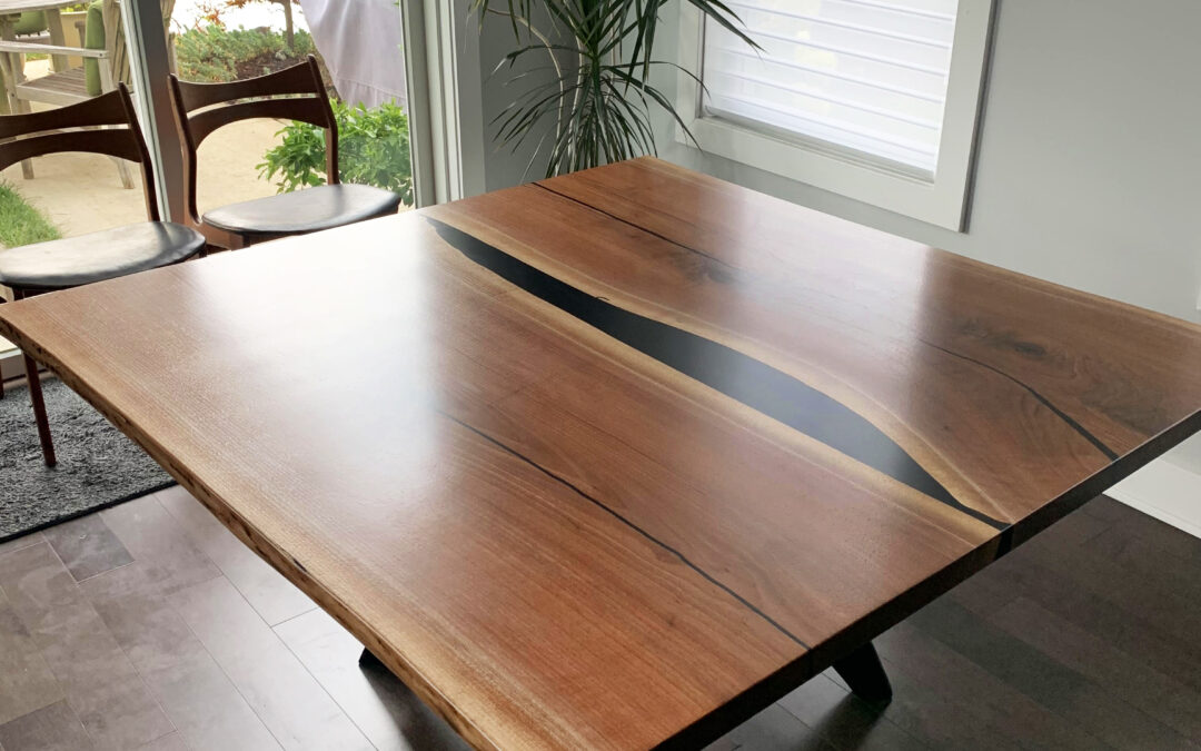 Live Edge River Table With Custom Base