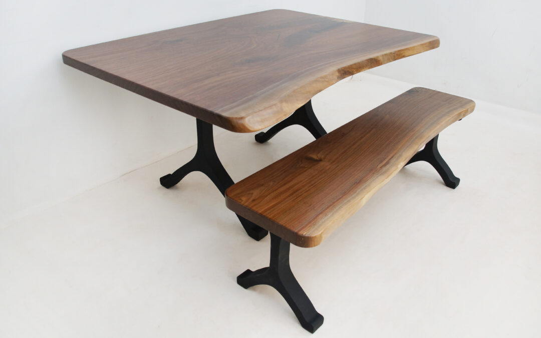 Small Walnut Table With Matching Bench
