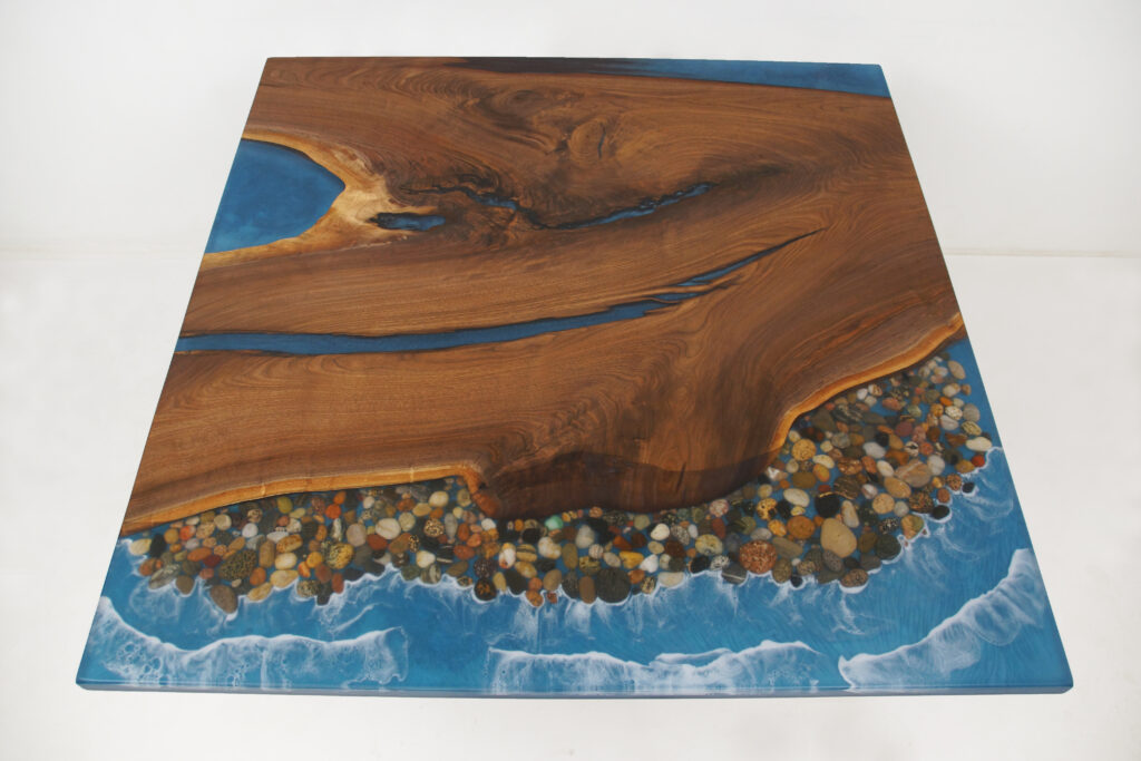 http://Walnut%20Ocean%20Table%20With%20Embedded%20Rocks%201856