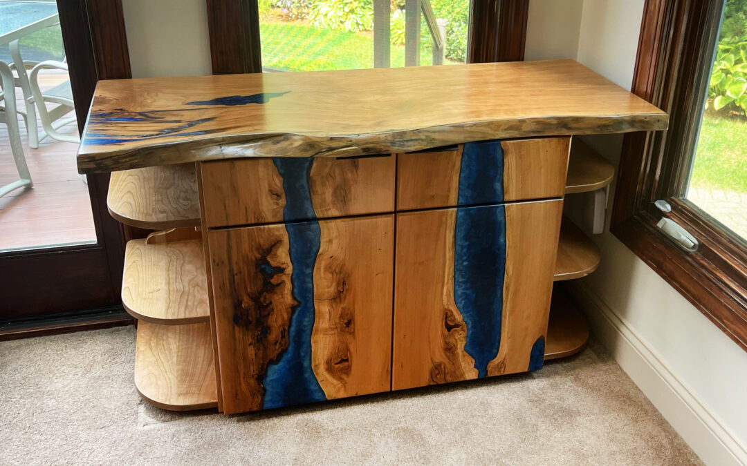 Live Edge Cherry & Dual Epoxy Cabinet