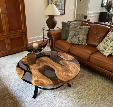 Translucent Round Walnut Coffee Table