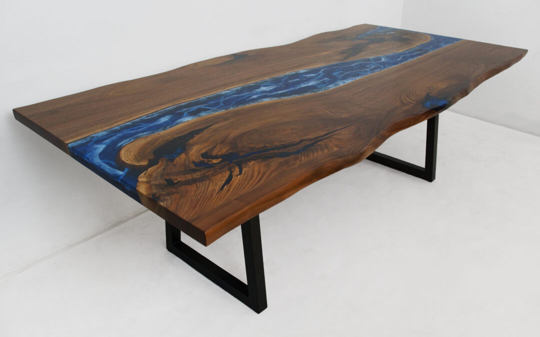 Live Edge River Dining Table With Lace Detailing