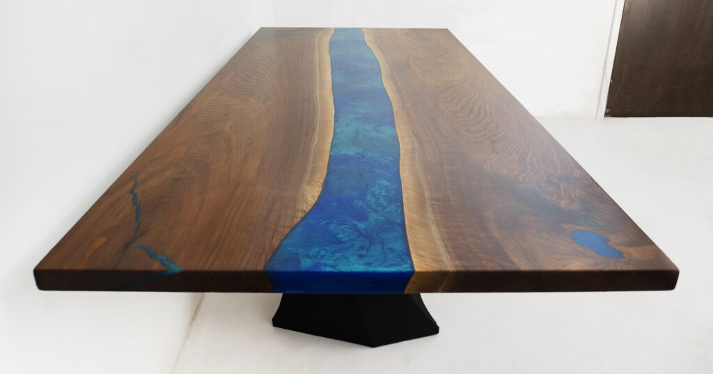 http://Walnut%20Dining%20Table%20With%20Dual%20Blue%20Epoxy%20River%201871%202