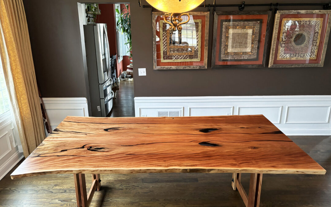 Sycamore Dining Table With Custom Wood Base