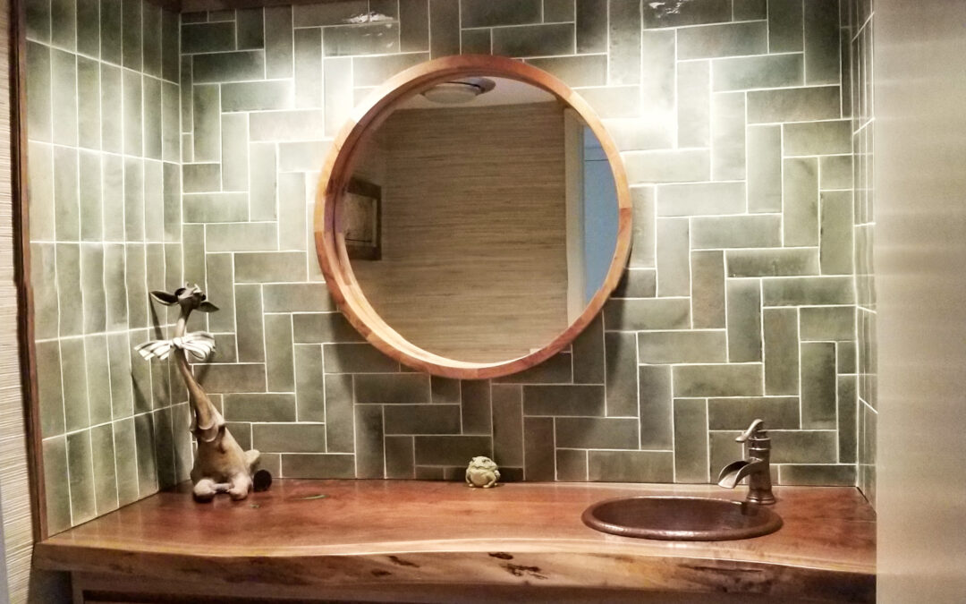 Bathroom Vanity With Sink Cutout And Epoxy Resin