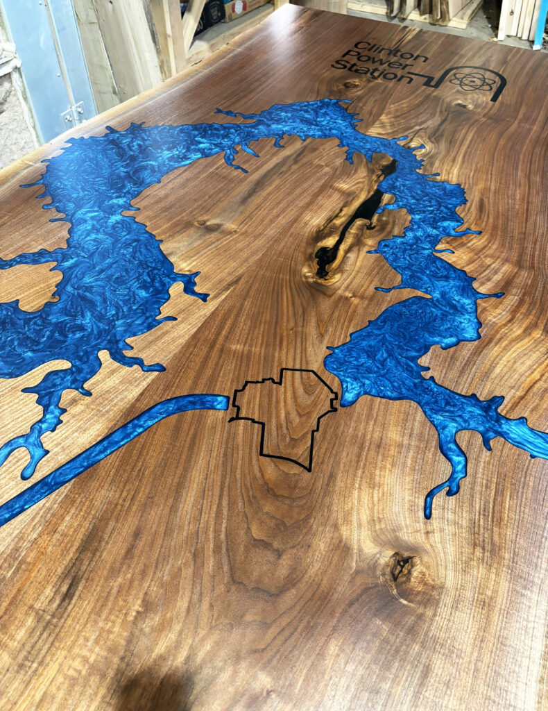 http://Live%20Edge%20Walnut%20Conference%20Table%20With%20Topography%20And%20Custom%20Logos%205