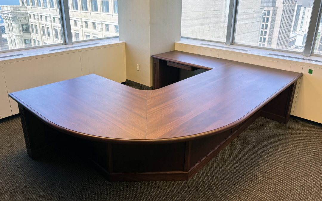 Built-In Mahogany Executive Desk
