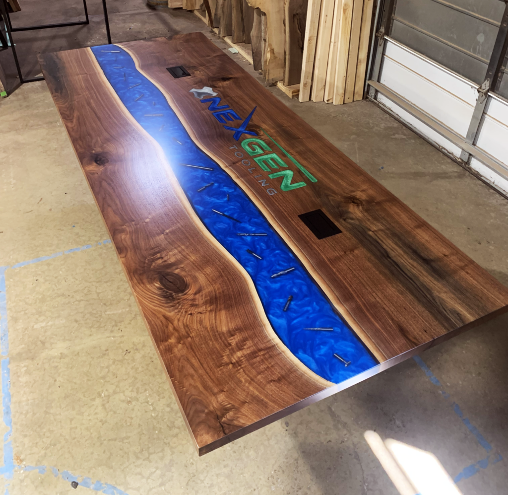 http://Walnut%20Conference%20Table%20With%20Embedded%20Drillbits%209