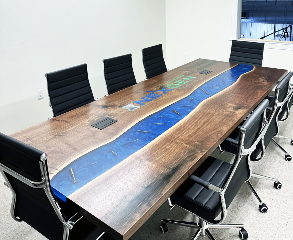 http://Walnut%20Conference%20Table%20With%20Embedded%20Drillbits%201