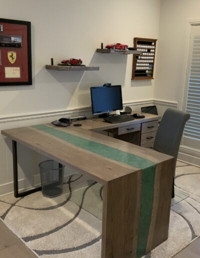 Stained Hickory L Shaped Desk 1