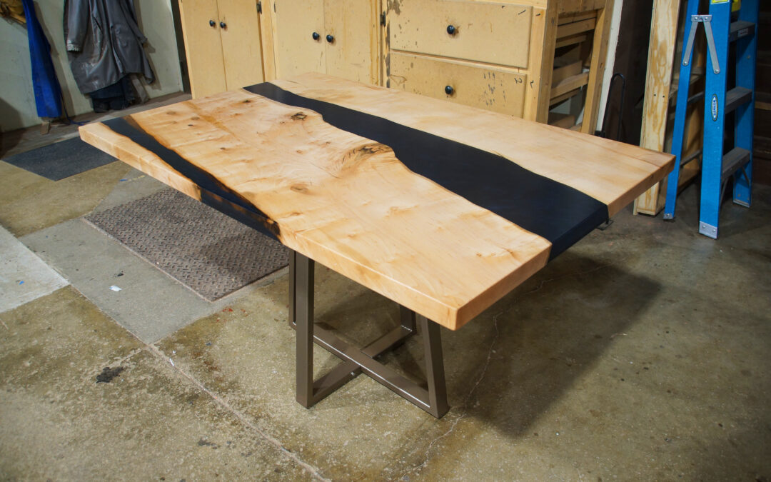 Maple Kitchen Table With Epoxy River