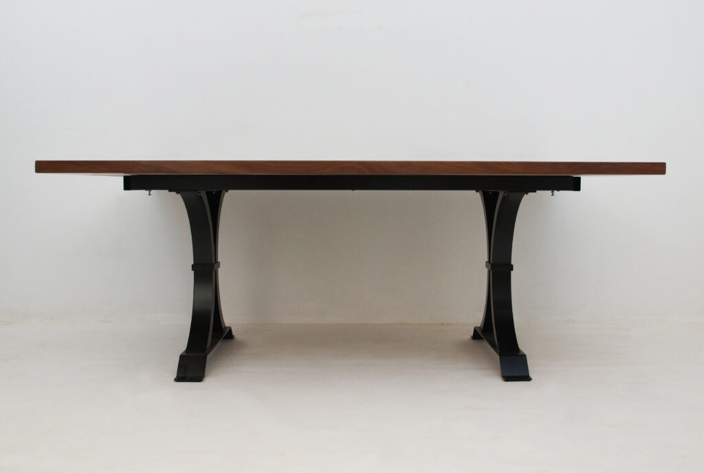 http://Extendable%20Walnut%20Dining%20Table%20with%20River%20Rocks%20&%20Gold%201786%205