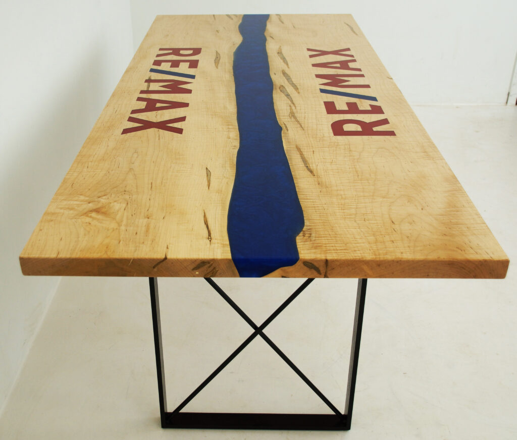 http://Maple%20Conference%20Table%20With%20Resin%20Logo%204