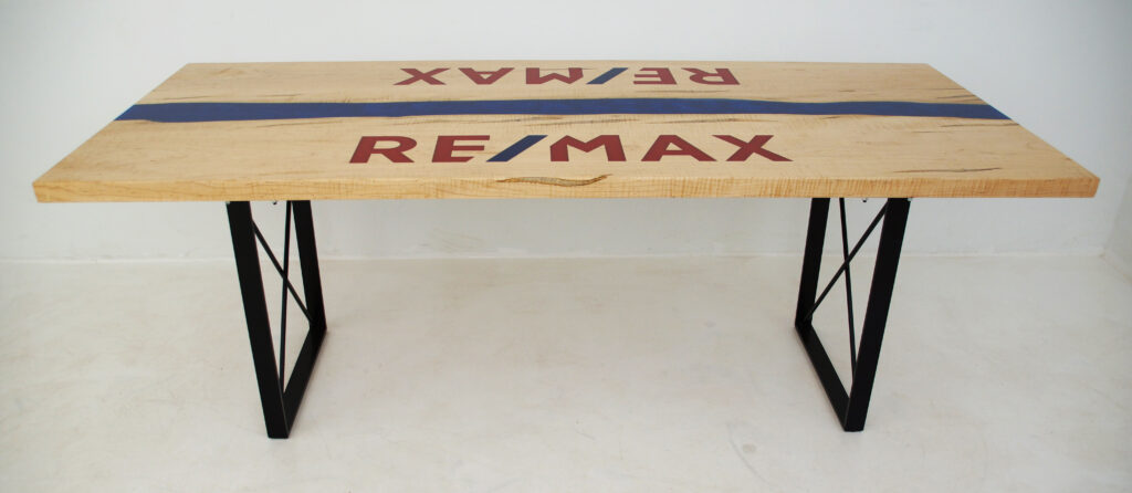 http://Maple%20Conference%20Table%20With%20Resin%20Logo%203