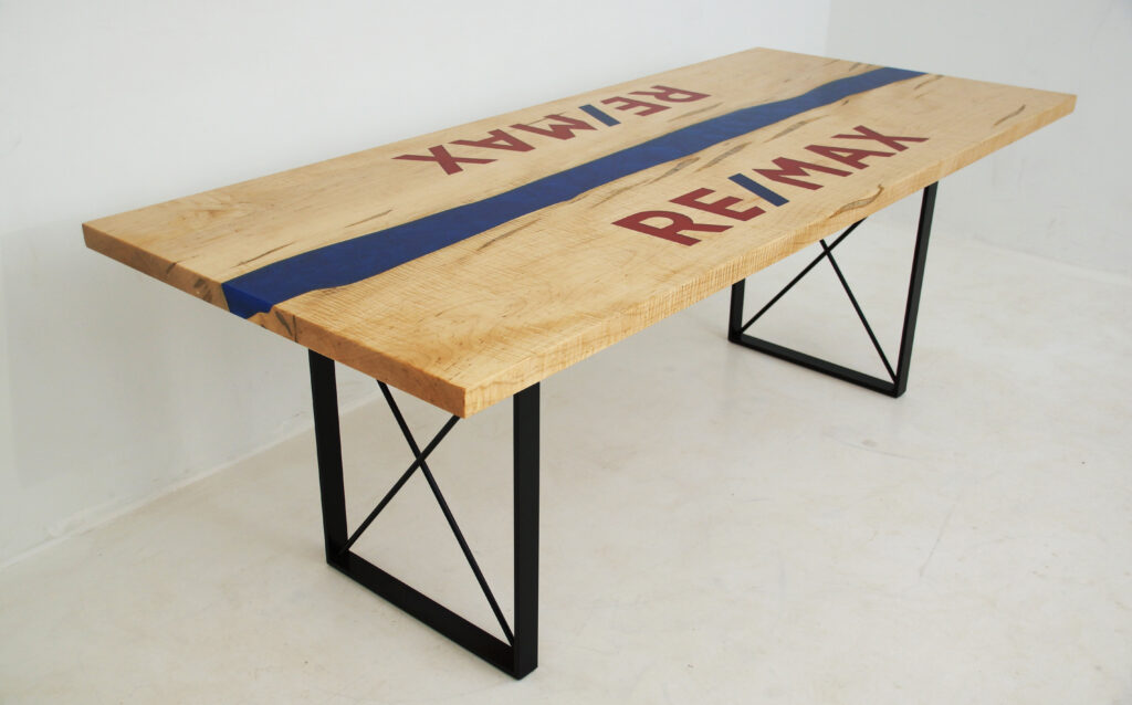 http://Maple%20Conference%20Table%20With%20Resin%20Logo%201