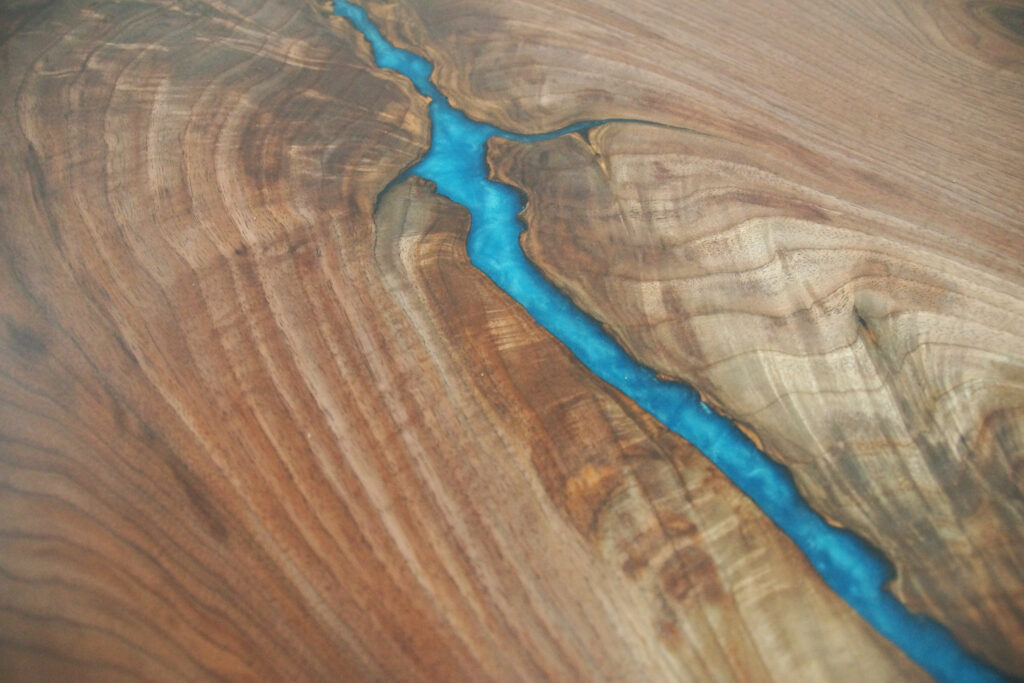 http://Round%20Walnut%20Kitchen%20Table%20With%20Blue%20Rivers%2016