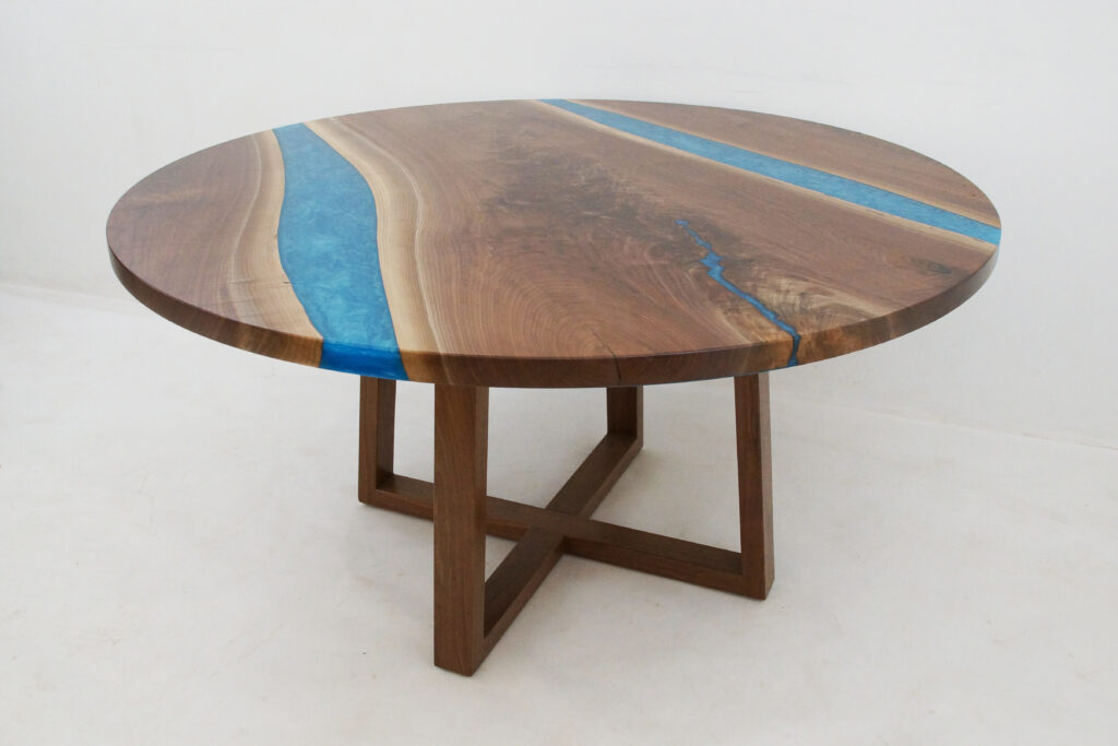 http://Round%20Walnut%20Kitchen%20Table%20With%20Blue%20Rivers%2012