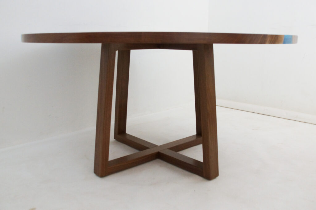http://Round%20Walnut%20Kitchen%20Table%20With%20Blue%20Rivers%209
