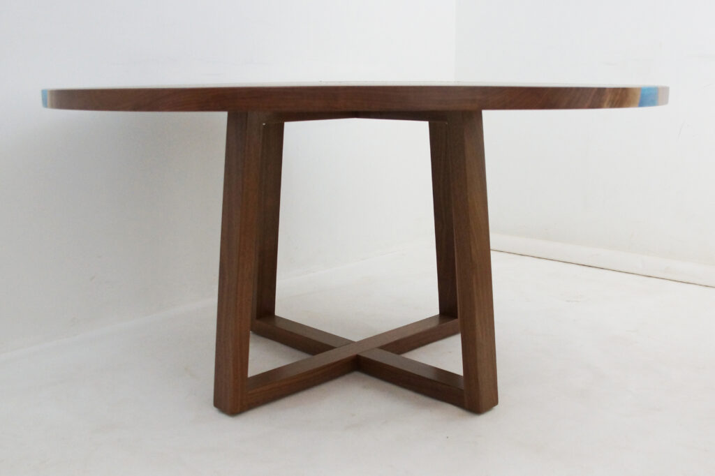 http://Round%20Walnut%20Kitchen%20Table%20With%20Blue%20Rivers%208