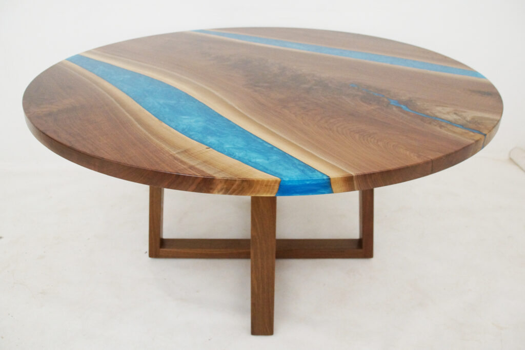 http://Round%20Walnut%20Kitchen%20Table%20With%20Blue%20Rivers%202