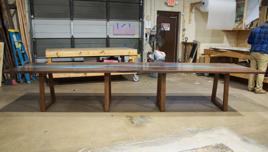 http://Walnut%20Conference%20Tables%20With%20Custom%20Blue%20Green%20Epoxy%208