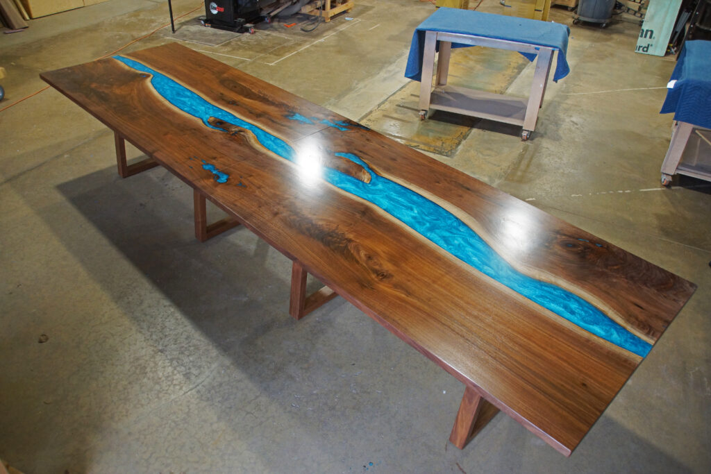 http://Walnut%20Conference%20Tables%20With%20Custom%20Blue%20Green%20Epoxy%205