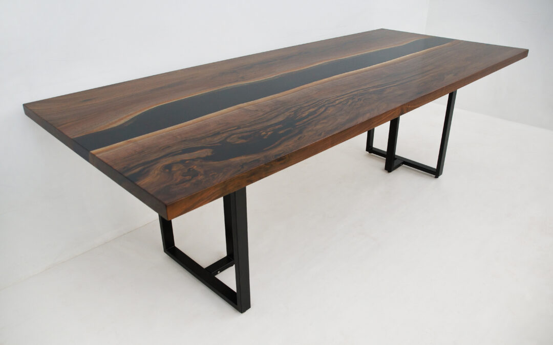 Walnut Black Epoxy River Table