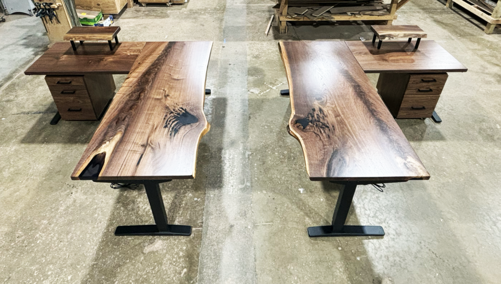 http://Matching%20Black%20Walnut%20And%20Resin%20Sit%20Stand%20Desks%202